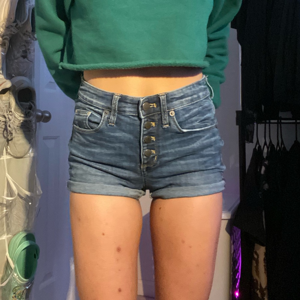 high waisted jean shorts